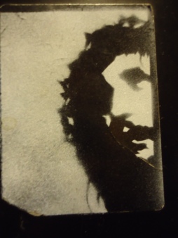 Jesus picture spray painted by Josh Conrad. 